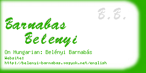 barnabas belenyi business card